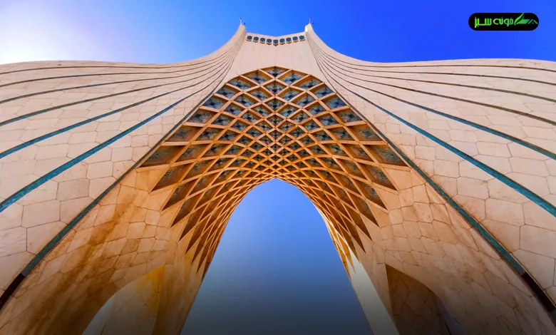 برج آزادی تهران از یک نمای جذاب و زیبا 