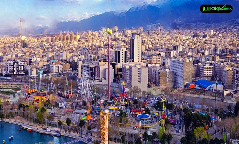 نمایی زیبا و جذاب از پارک ارم تهران
